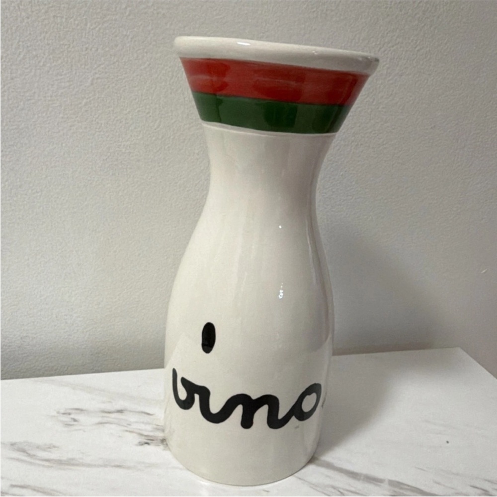 Italina White Ceramic Base with Stamped Markings
